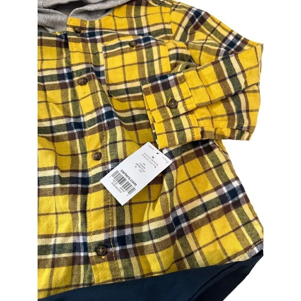 Carter's 2 piece plaid set 4T NWT